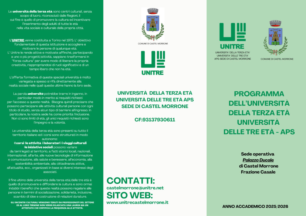 Programma Unitre 25-26 Pagina 1